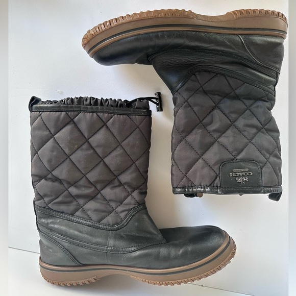 Coach Womens SAMARA Anline Black Quilted All Weather Winter SnowBoots Shoe 8B - Picture 2 of 7